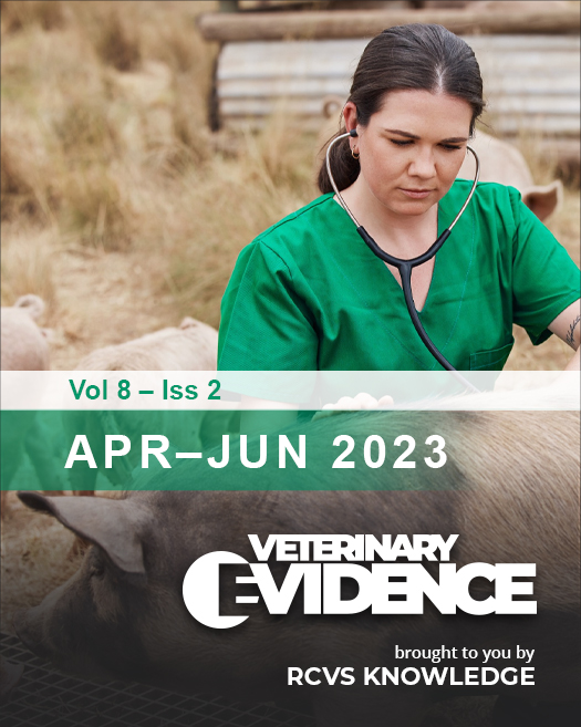 Veterinary Evidence journal June 2020 front cover volume 5 issue 2